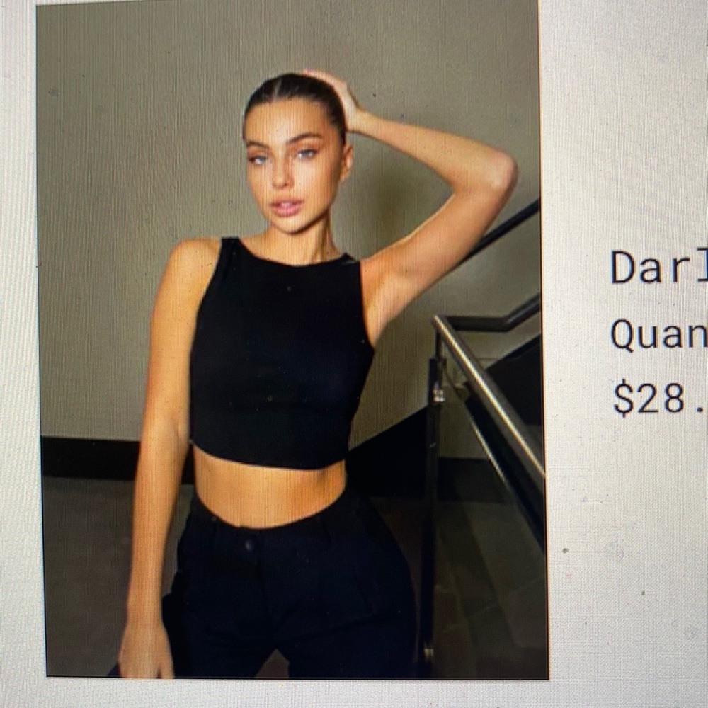 Princess Polly Darlington Crop Top Black — US 0